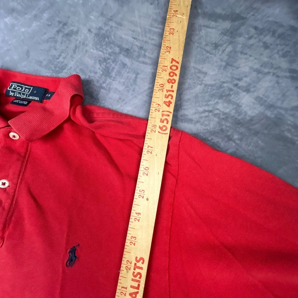 Polo Ralph Lauren Mens Red Short Sleeve Polo Shirt Size M Y2K Vintage Streetwear